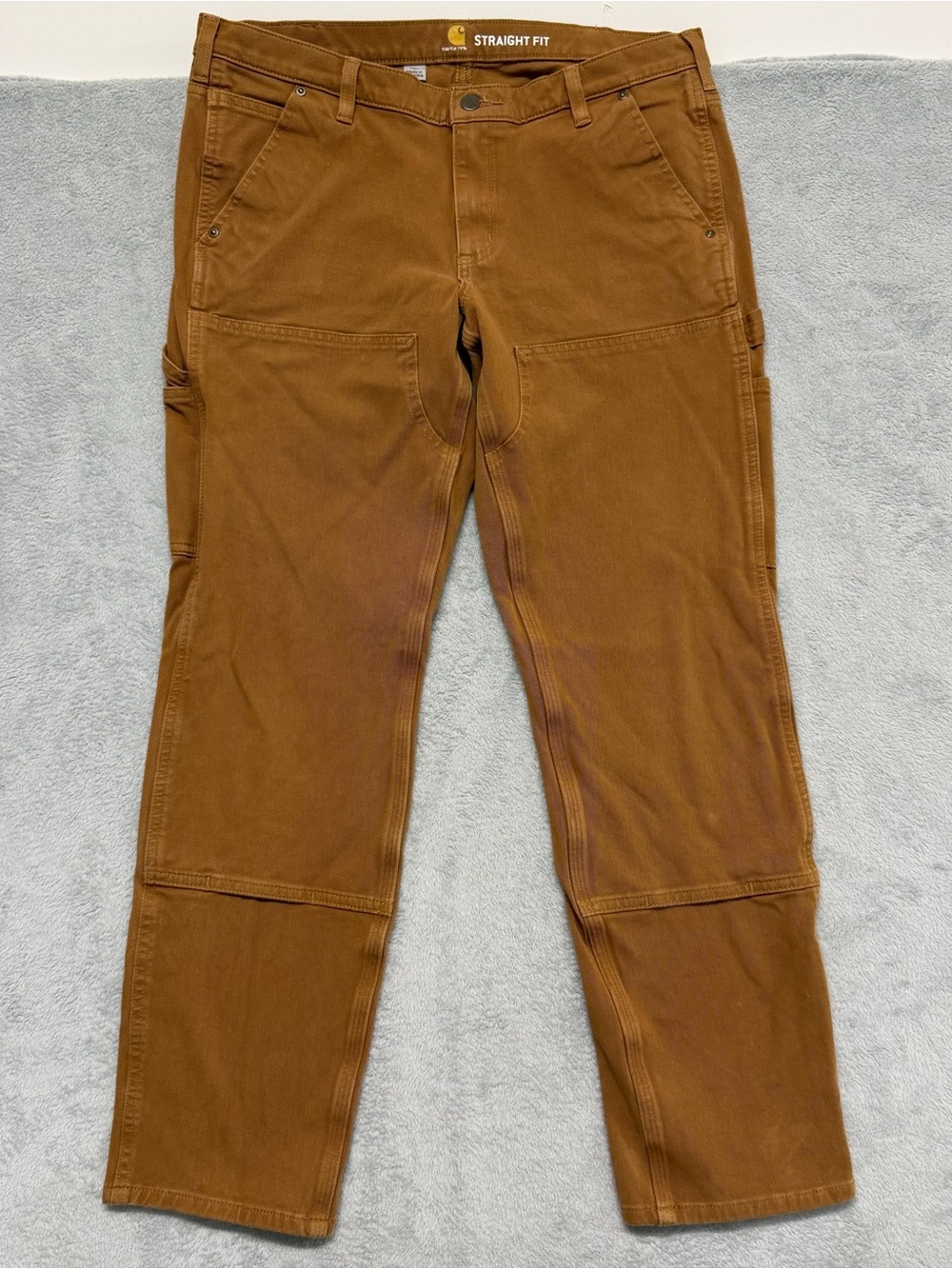 Carhartt Pants Womens 14 Tall Regular Brown Rugged Flex Double Knee Twill 104296